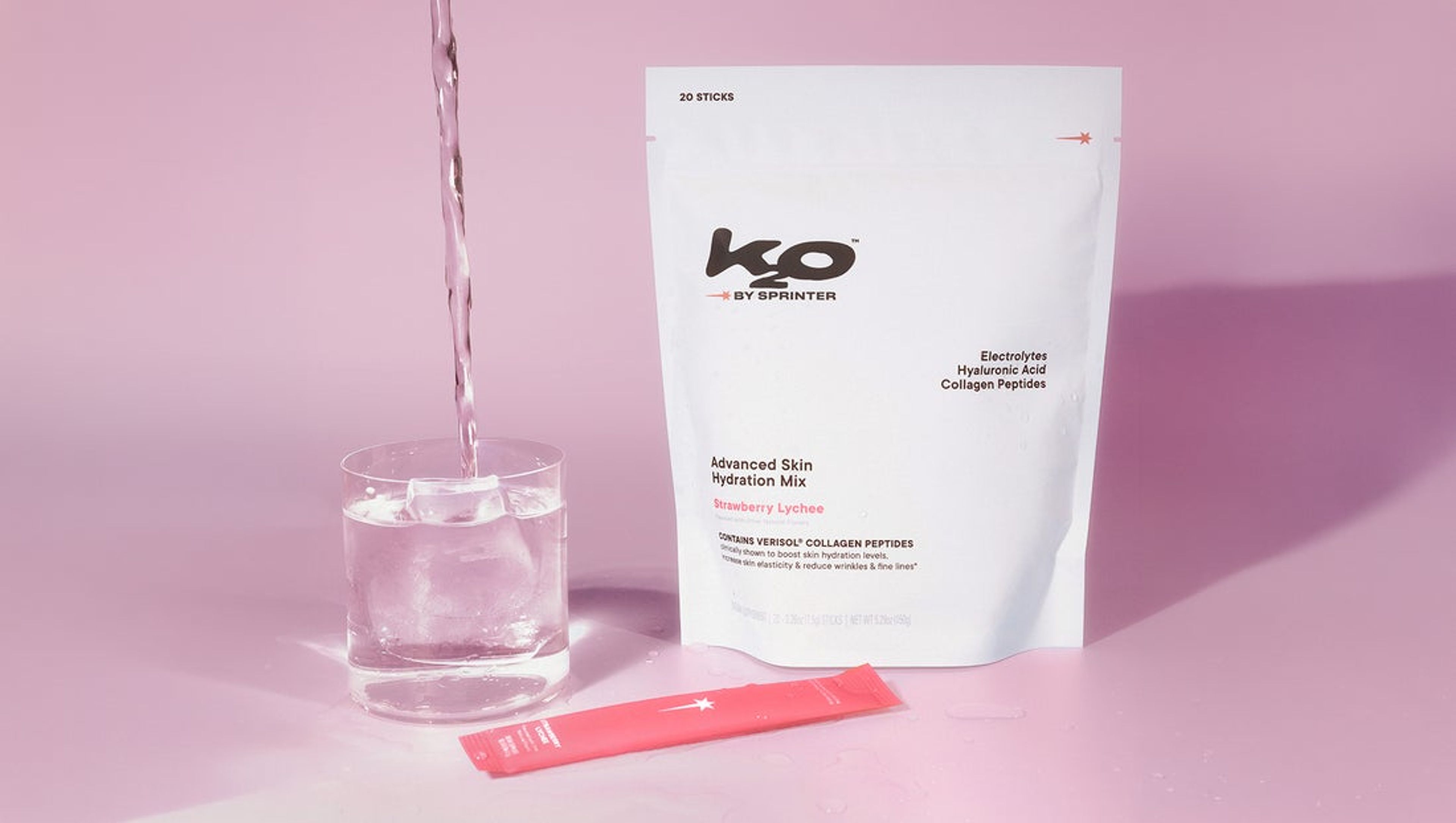 Skin hydration mix in a packet 